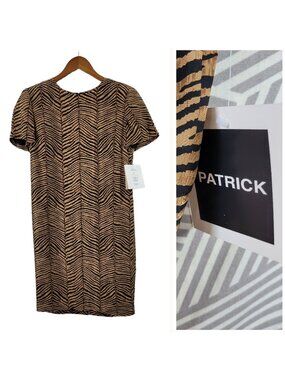Vintage NEW 100% Silk Sheath Dress size 4 Evening party event Animal Print